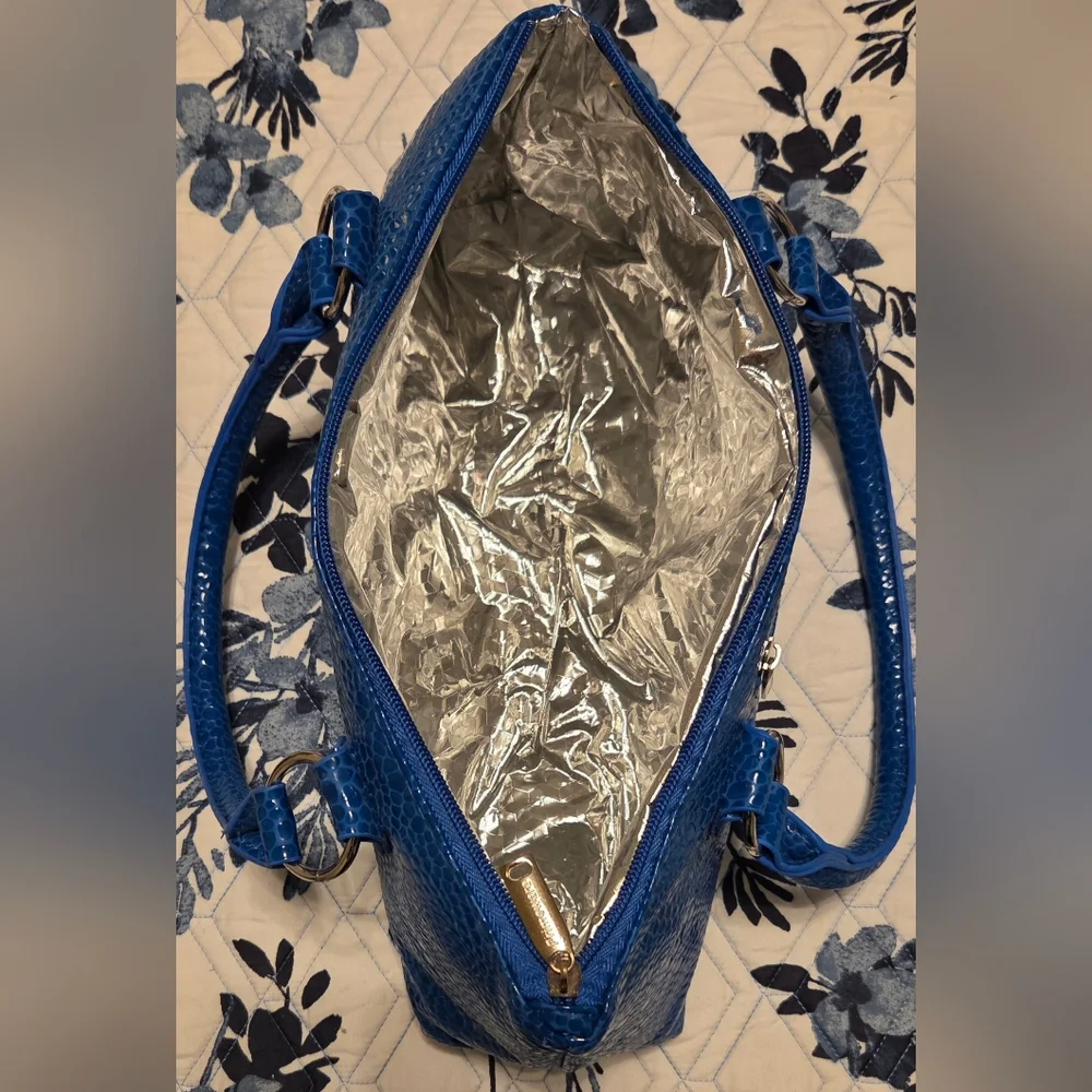 NWOT Primeware Blue Faux Croc Insulated Wine Tote Carrier w/ Corkscrew 🍷